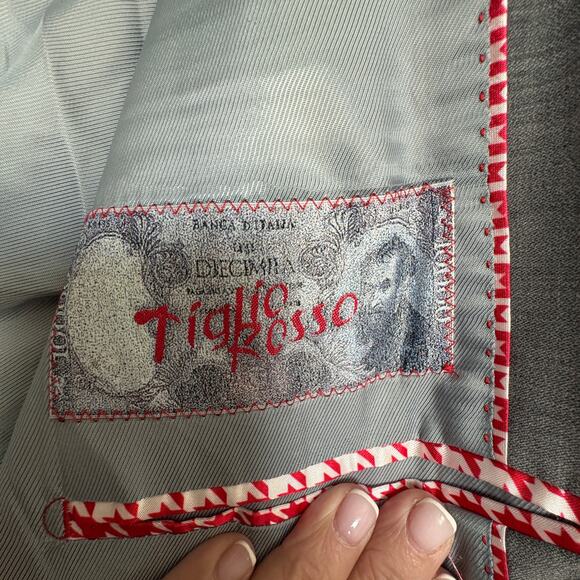 Tiglio Rosso Super 150 Wool Gray Blazer Sport Coat  Italy42R OldMoney Minimalist - Picture 7 of 11